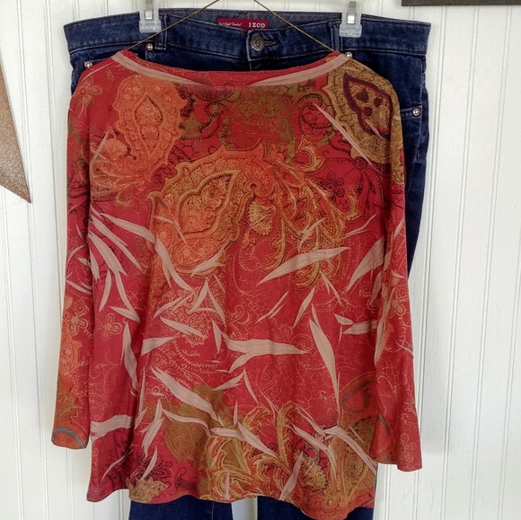 Jane Ashley 3/4 sleeve top Size L - Picture 2 of 3